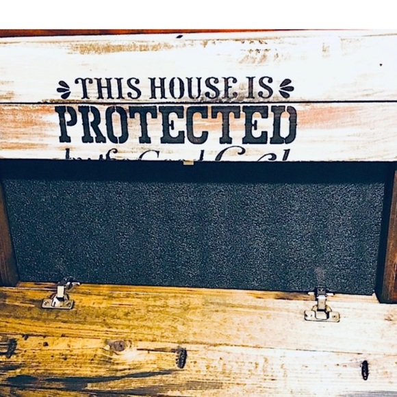Hidden Storage Sign. Features a distressed, farmhouse-
style design. - Picture 3 of 4